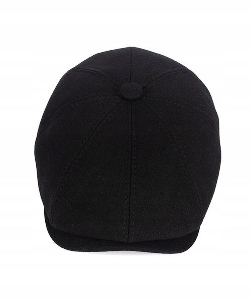 Kaszkiet Męski Czarny Czapka Wełna Premium Retro PEAKY BLINDERS Gazeciarz zdjęcie 4