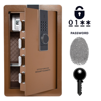 Pancerny Domowy Sejf Biometryczny Na Odcisk Palca 60x38x33 cm Brązowy