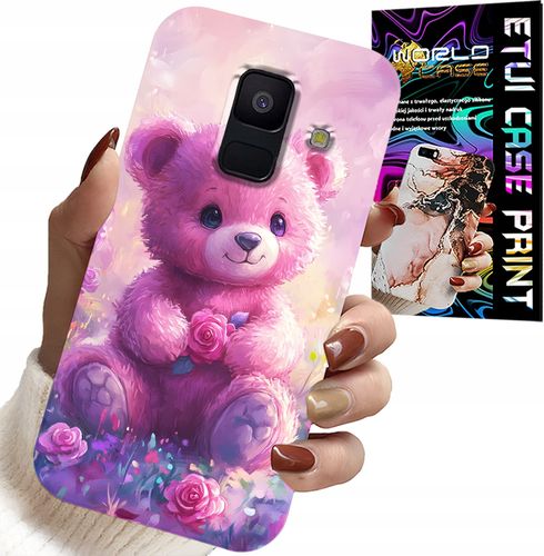 ETUI DO SAMSUNG A6 2018 - SŁODKI MIŚ NA RÓŻOWYM TLE, CASE + SZKŁO na Arena.pl