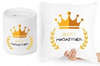 Dla Magazyniera Zestaw Poduszka + Skarbonka Z Nadrukiem Ze Zdjęciem