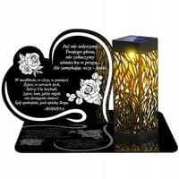 Duży Znicz Solarny LED Na Grób Serce Na Wszystkich Świętych