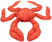 Pluszowa zabawka dla psa czerwony krab z piszczałką 40×35×4cm UNIQ PETS