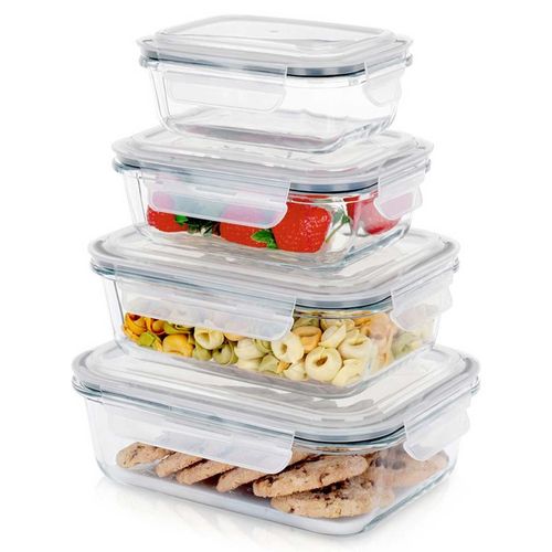 ZESTAW SZKLANYCH POJEMNIKÓW NA ŻYWNOŚĆ Z POKRYWAMI I USZCZELKAMI 229151 na Arena.pl