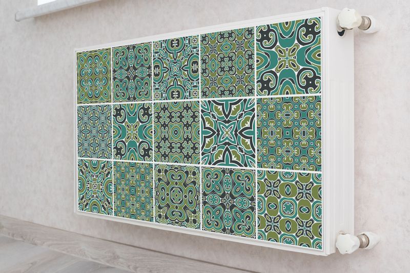 Mata MAGNETYCZNA Na Kaloryfer Zielona Mozaika Marokańska 100cm x 60cm zdjęcie 4