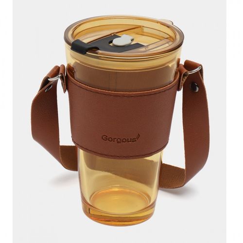 kubek z kolorowego szkła na kawę herbatę ze słomką i zamknięciem 450 ml na Arena.pl