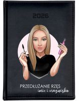 KALENDARZ A4 2026 DZIENNY terminarz z nadrukiem UV PRZEDŁUŻANIE RZĘS