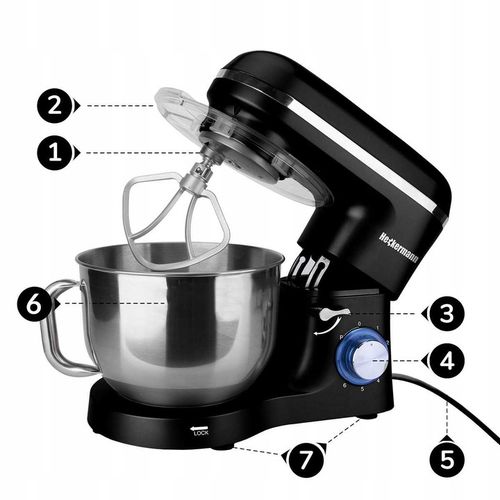 ROBOT KUCHENNY PLANETARNY WIELOFUNKCYJNY MIKSER HECKERMANN 2200W MISA 6,2l na Arena.pl