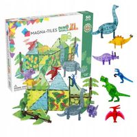 MAGNA-TILES MAGNETYCZNE KLOCKI KONSTRUKCYJNE DINO WORLD 50 EL DUŻY ZESTAW