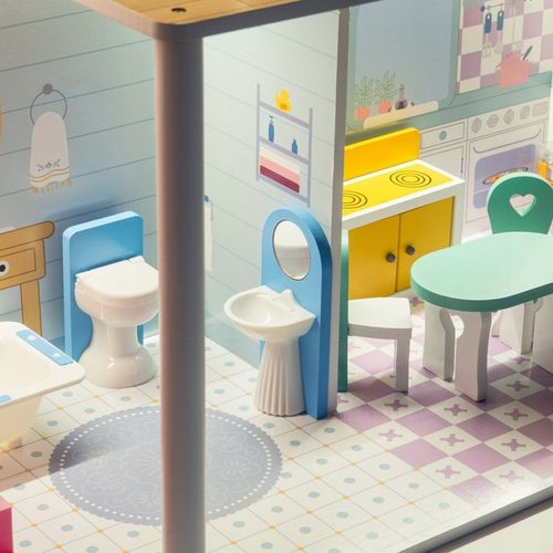 Duży Domek Dla Lalek XXL Drewniany Mebelki Do Zestawu Oświetlenie LED na Arena.pl