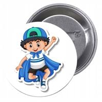 Przypinki buttony SUPER BOHATER znaczki badziki