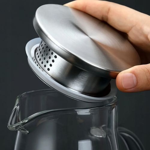 DZBANEK SZKLANY 1,5 L Z POKRYWKĄ SITKIEM ŻAROODPORNY DO HERBATY KAWY NAPOJE na Arena.pl