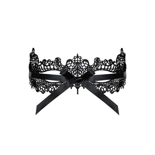 obsessive a701 czarna maska koronkowa z satynowymi wstążkami one size na Arena.pl