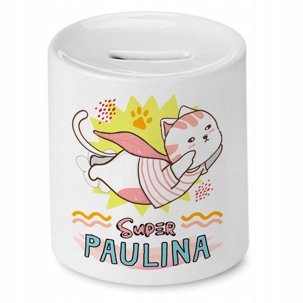 Skarbonka 330 Ml Dla Pauliny Córki Dziecka Z Nadrukiem Ze Zdjęciem zdjęcie 1