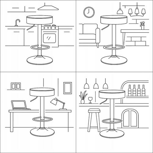 HOKER BAROWY OBROTOWY STOŁEK TABORET KRZESŁO Z EKOSKÓRY BAROWE na Arena.pl