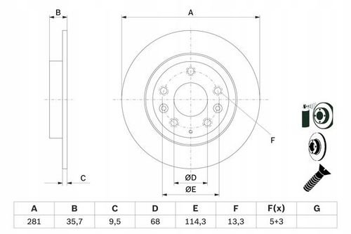 TARCZA HAM TYL 281X10 P BOSCH na Arena.pl