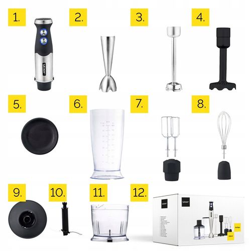 Blender ręczny wielofunkcyjny 8w1 Yoer +Tytanowe ostrza 1500W +14 na Arena.pl