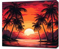 Obraz 70x60cm Palmy Przy Lagunie