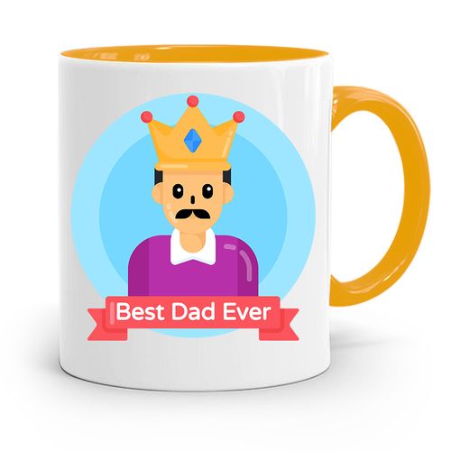 Kubek Żółty Dzień Ojca Dla Taty Best Dad Ever Z Nadrukiem Ze Zdjęciem na Arena.pl