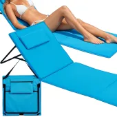 Leżak składany mata plażowa z oparciem 2w1 lekka przenośna poduszka
