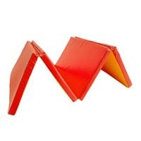 materac gimnastyczny Gamma 200x100 czteroczęściowy 8 cm czerwono-żółty