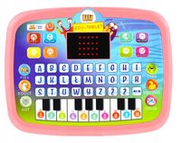 Interaktywny edukacyjny tablet komputer RÓŻOWY dla dzieci z pianinkiem