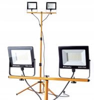 Halogen LED Statyw Budowlany Naświetlacz 2X 60W Zestaw Stojak RIWALL