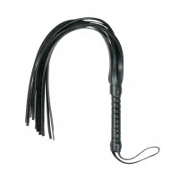 sinner gear mini skorzany flogger z ergonomicznym uchwytom czarny