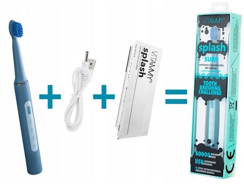 SZCZOTECZKA SONICZNA DO ZĘBÓW DLA DZIECI OD 8 LAT VITAMMY SPLASH SURF USB na Arena.pl