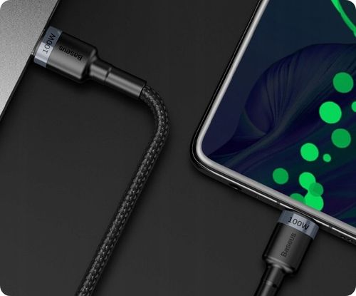 BASEUS MOCNY KABEL PRZEWÓD TYPE-C USB-C QC 3.0 PD 100W 2M SZYBKIE ŁADOWANIE na Arena.pl