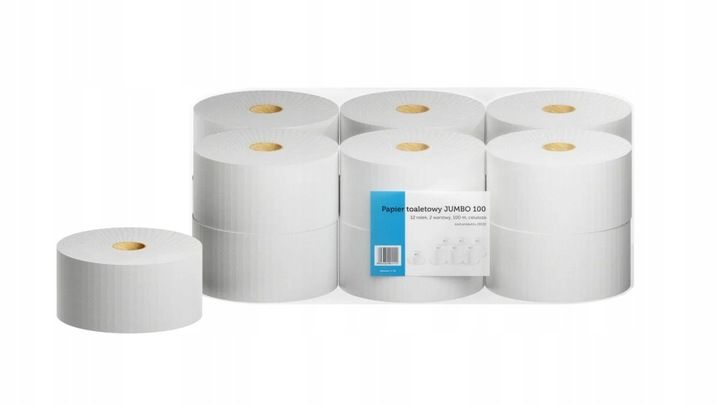 Papier toaletowy JUMBO 2 warstwy duże rolki do podajnika 12 rolek zdjęcie 1