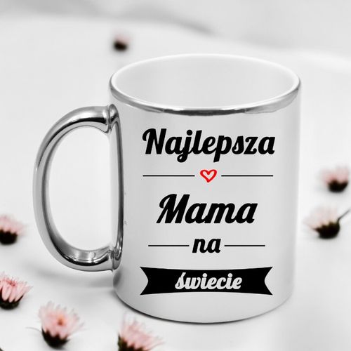 KUBEK SREBRNY PREMIUM Z NADRUKIEM DLA MAMY PREZENT DZIEŃ MATKI na Arena.pl