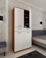 Szafka na buty ubrania ELZA SM  Grusza Polna / Biała - szafa z półkami