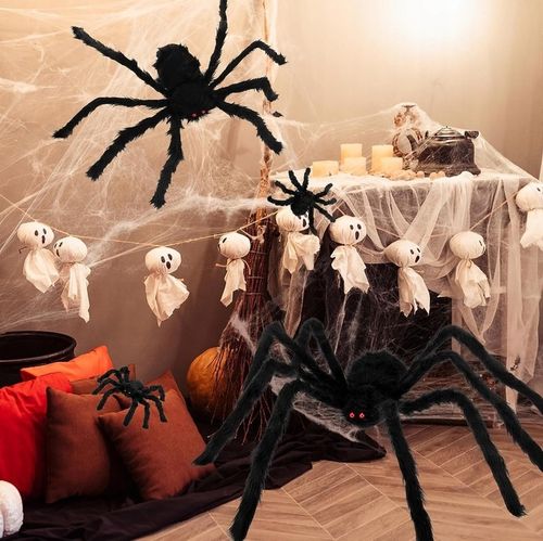 PAJĄK GiGANT HALLOWEEN WŁOCHATY STRASZNY Dekoracja Ozdoba Olbrzymi na Arena.pl