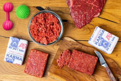 Karma dla Psa Mięso Mrożone Wołowe Bez Kości Surowe Świeże AS 10 kg BARF na Arena.pl