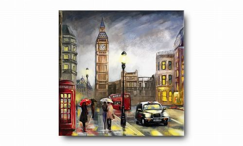 OBRAZ NA PŁÓTNIE 108 Wieczór w Londynie 70x70cm na Arena.pl