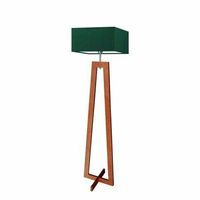Lampa podłogowa JAWA abażur zieleń butelkowa stelaż mahoniowy