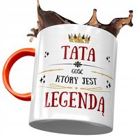 Kubek Pomarańczowy Dla Taty Ojca Na Dzień Taty Z Nadrukiem Ze Zdjęciem