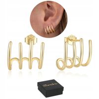 Złote KOLCZYKI Srebrne PRÓBA 925 SREBRO Sztyfty 4 Pazury WKRĘTKI Damskie