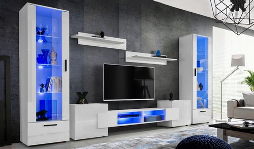 Pan Igiełka Szafka RTV LED RGB Pilot Połysk Mat Czarny Biały Dąb Wotan Loft na Arena.pl