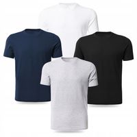 KOSZULKI MĘSKIE BAWEŁNIANE KRÓTKI RĘKAW T-SHIRT BEZ WZORY MORAJ R.M 4-PAK