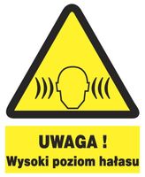 ZOO-17 uwaga WYSOKI POZIOM HAŁASU znak tablica BHP