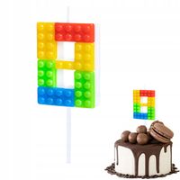 ŚWIECZKA URODZINOWA LEGO CYFERKA 8 KOLOROWA NA IMPREZĘ URODZINOWĄ