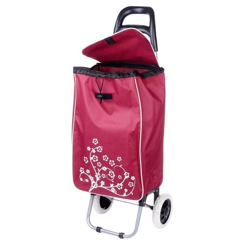Wózek Zakupowy Torba Zakupowa Bordowa na Kółkach z Uchwytem na Zakupy na Arena.pl