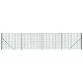 Ogrodzenie z siatki, ze stopami słupków, zielone, 1,4x10 m