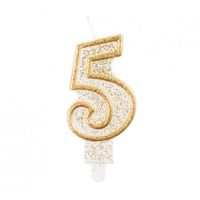 ŚWIECZKA URODZINOWA CYFERKA 5 GODAN ZŁOTY KONTUR
