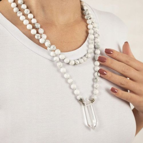 Naszyjnik Mala myga Kryształ górski Howlit na Arena.pl