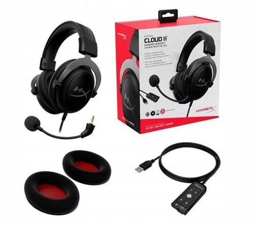 Słuchawki HyperX Cloud II Headset Gamingowe Jack + USB Virtual Surround 7.1 na Arena.pl
