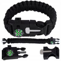 BRANSOLETKA SURVIVAL 5w1 PARACORD KRZESIWO KOMPAS