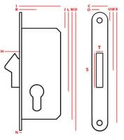 zamek wpuszczany jania 22 hakowy na wkładke - mp zw hak  j