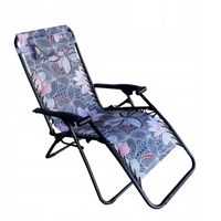 Leżak pozycjonowany kwiaty czarny lub bordowy ogród/balkon/plaża